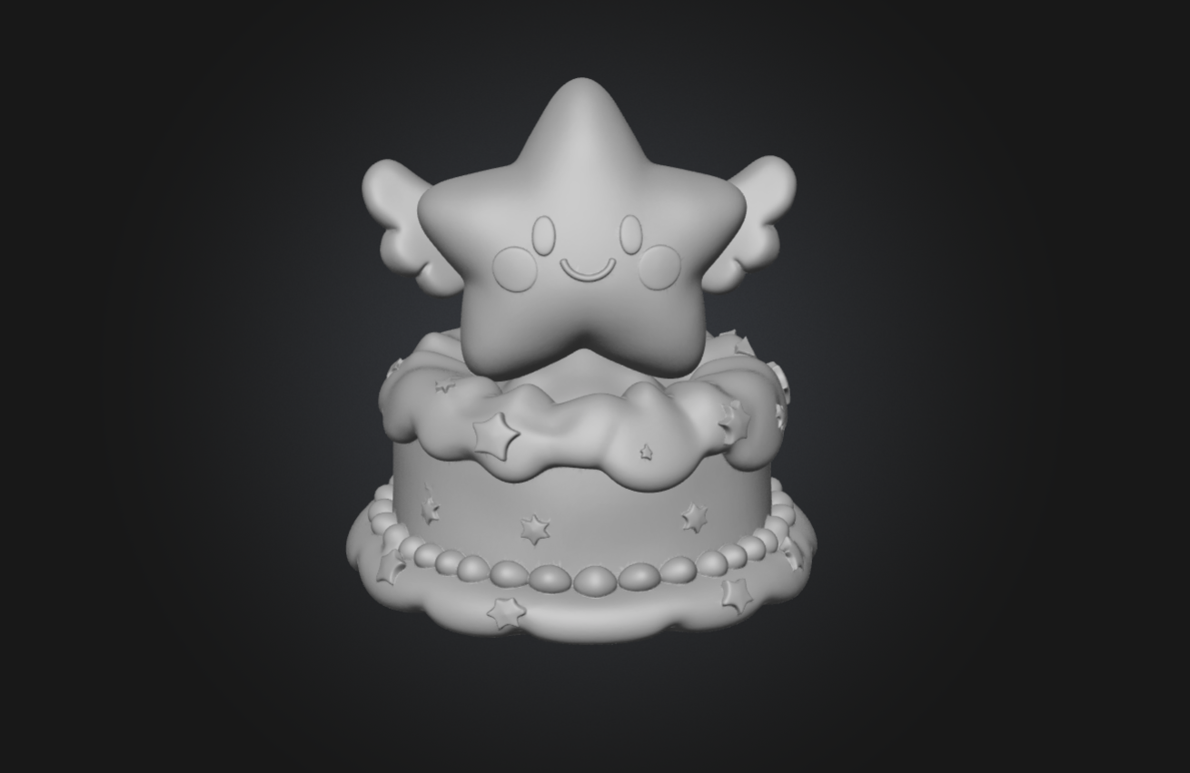 Smiley Winged Star Cake